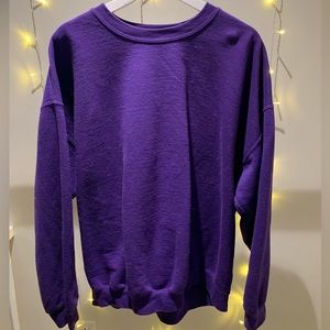 purple crewneck. gildan. size large, fits baggy.